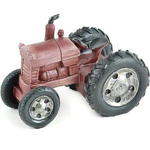 Miniature Red Tractor - 4" Tractor Figurine - Miniature Farm Scene -Fairy Garden